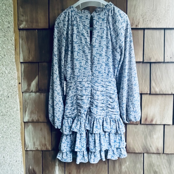Revolve ASTR Tiered Ruffle Floral Mini Dress  Romantic Prairie Cottagecore S - Picture 14 of 16